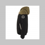 Antifascista siempre zimná pánska bunda zateplená čierno-olivová s kapucňou